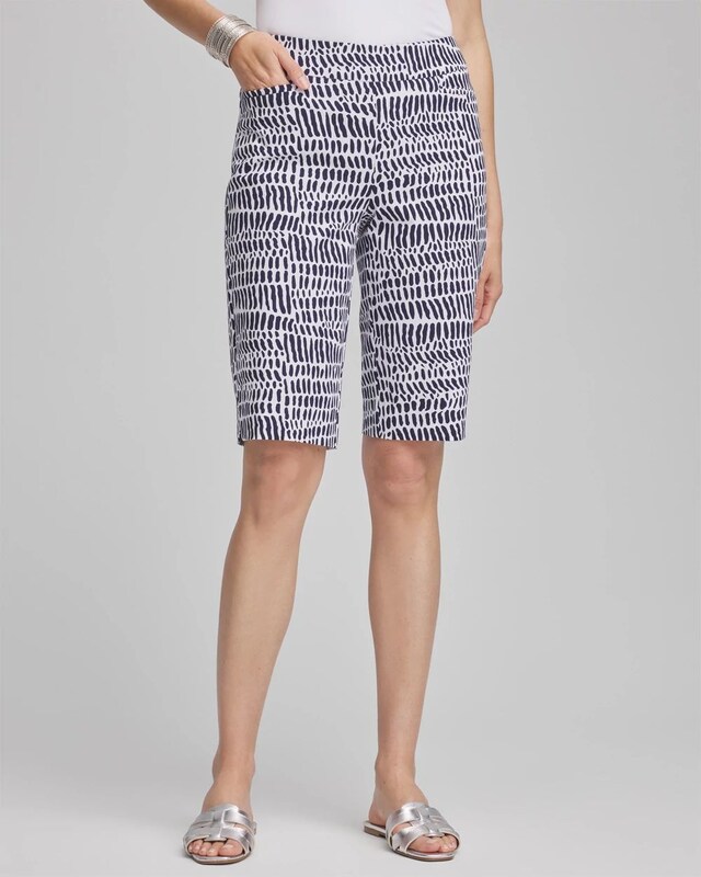 Brigitte Glyph Print Slim Shorts